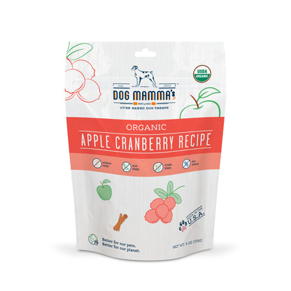 Dog Mamma's Organic Apple Cranberry Recipe - USDA Organic Certified Dog Treats