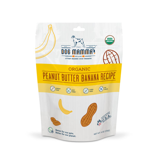 Dog Mamma's Organic Peanut Butter Banana Recipe - USDA Organic Certified Dog Treats