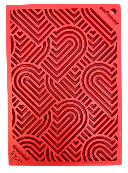 Love eMat - Enrichment Lick Mat for Dogs and Cats| Heart Design | SodaPup
