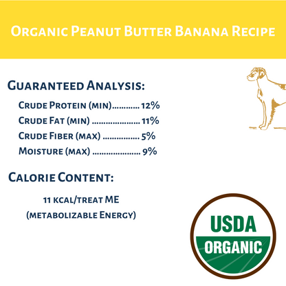 Dog Mamma's Organic Peanut Butter Banana Recipe - USDA Organic Certified Dog Treats