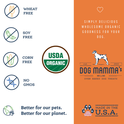 Dog Mamma's Organic Pumpkin Snaps Recipe- USDA Organic Certified Dog Treats