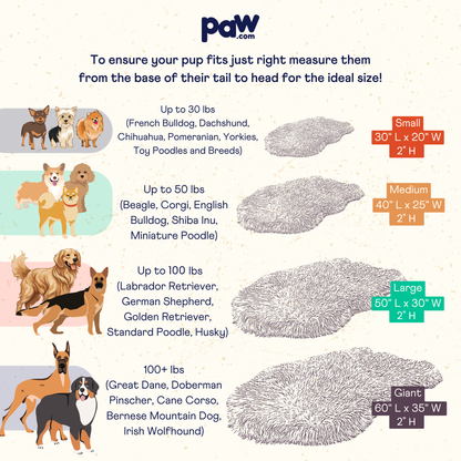 PupRug by Paw.com® Faux Fur Orthopedic Dog Bed - Curve Polar White