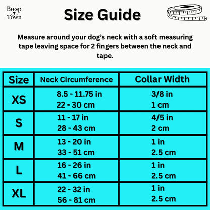Boop Town Soft Cotton Dog Collar - Anti-Hair Matting & Durable Nylon Core - Quick Release Metal Buckle - Adjustable for Small Medium Large XL Dogs - Gold Tone Hardware
