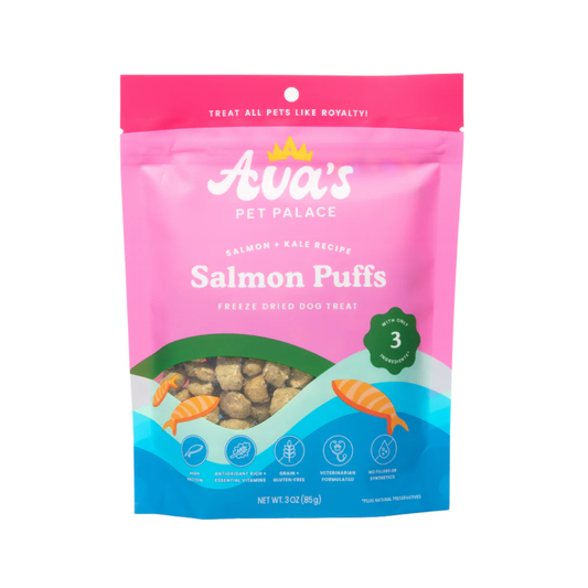 Ava's Pet Palace Freeze-Dried Salmon Puffs Dog Treats, 3 oz
