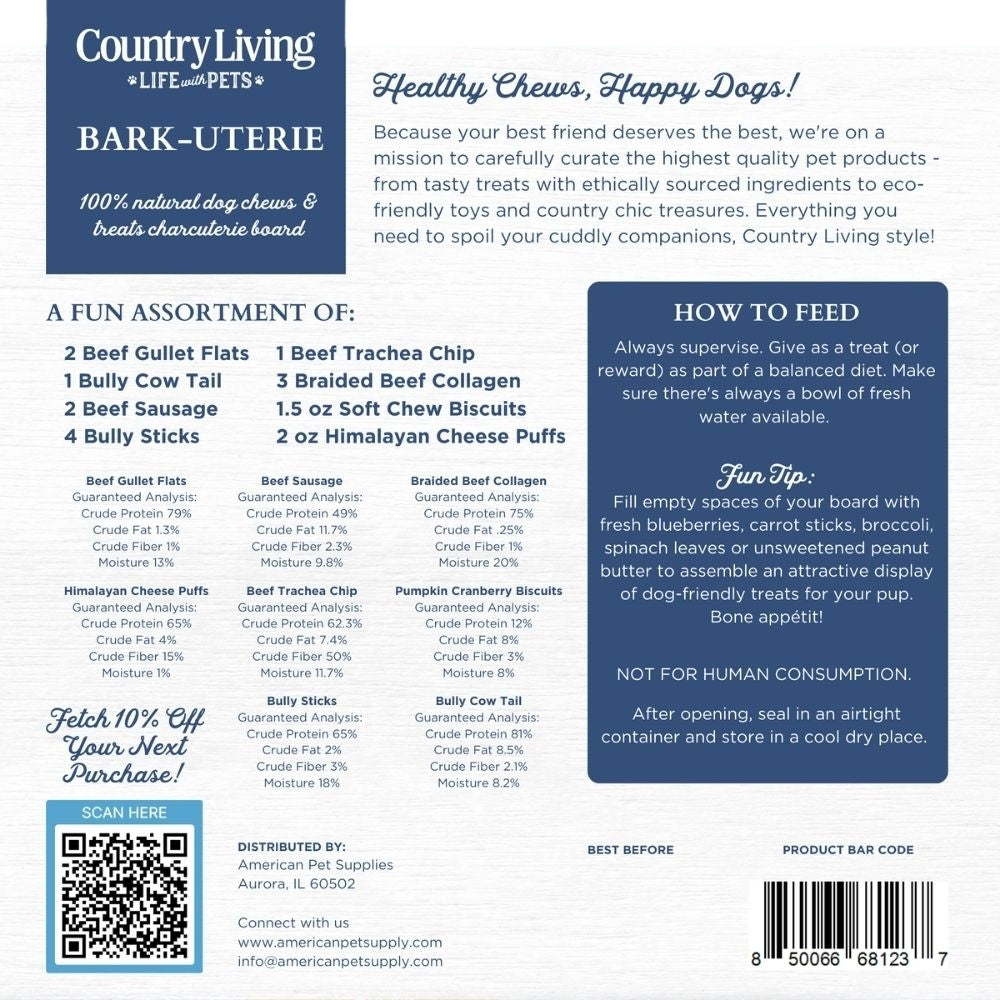 Country Living Bark-Uterie Board Dog Treat Assortment
