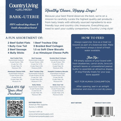 Country Living Bark-Uterie Board Dog Treat Assortment