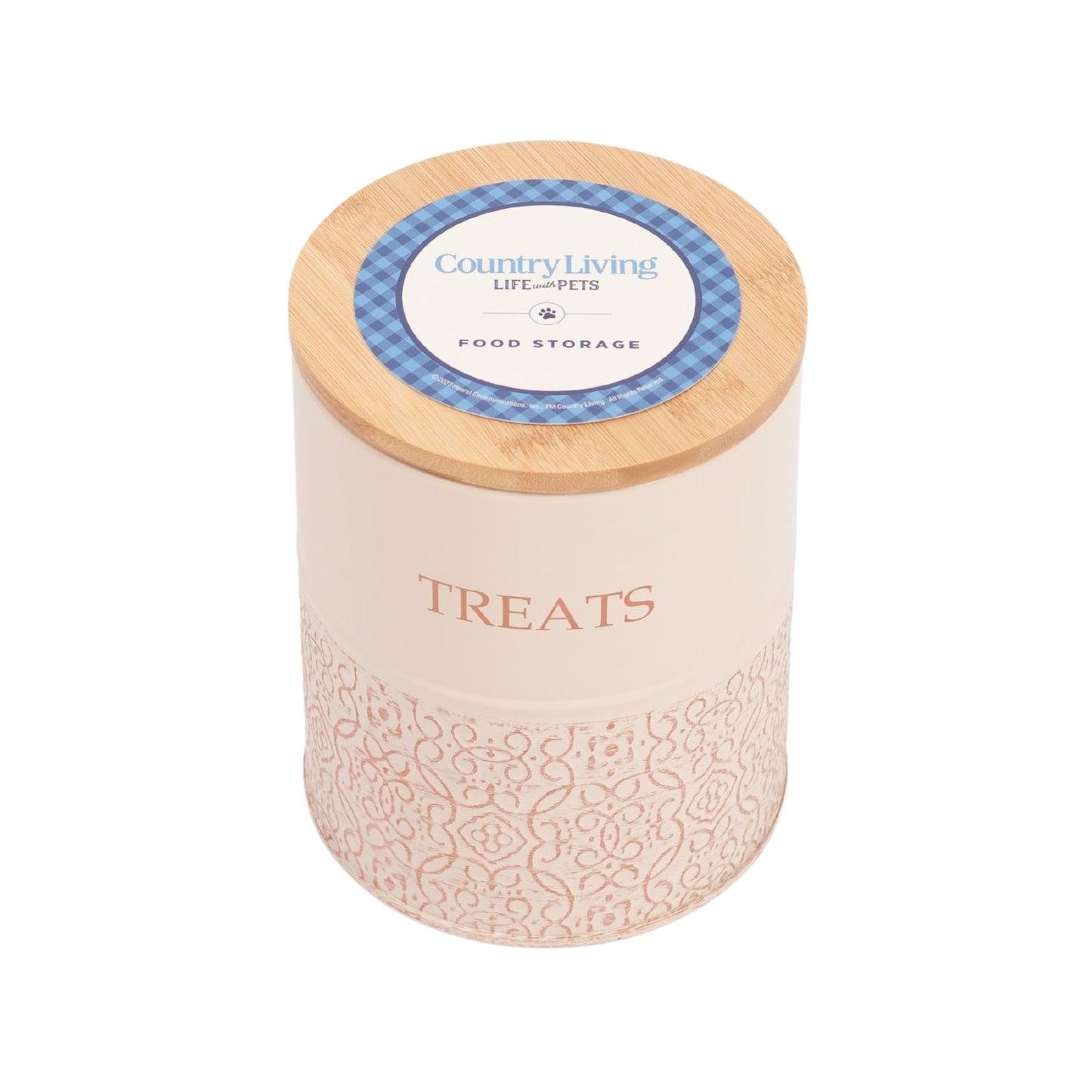 Country Living Dog Treat Canisters - Set of 2 Carbon Steel Jars with Bamboo Lids – White Swan