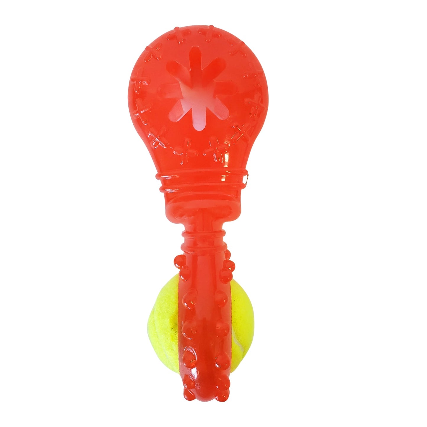 TPR Interactive Dog Chew Toy with Detachable Squeaker & Treat Fill
