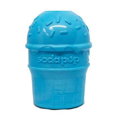 Ice Cream Cone Rubber Dog Chew Toy for Power Chewers | USA Made | SodaPup