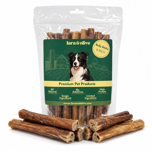 Lara & Olive - Bully Sticks for Dogs 6 Inch 10 Pack