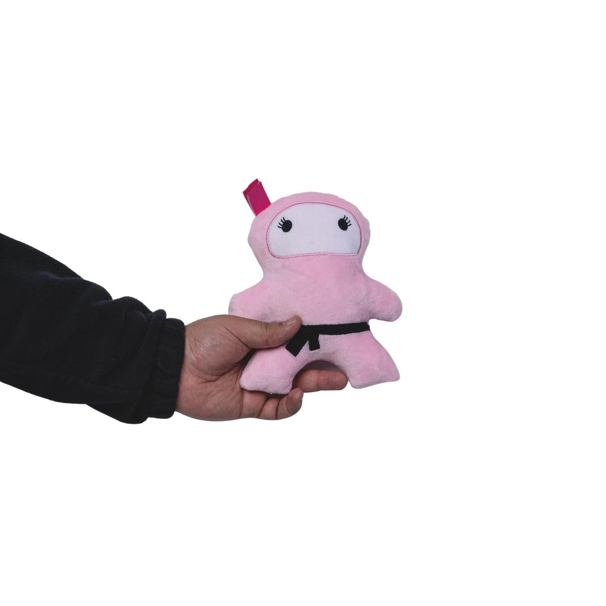 Pink & Black Ninja Plush Dog Toy Set, Squeakers & Crinkle Paper