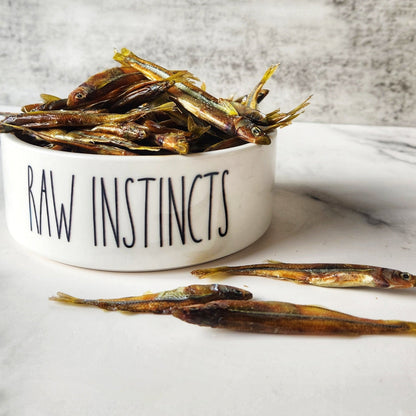 Dehydrated Atlantic Silverside – 1.7oz | Raw Instincts | Small Batch Florida Fish Treat for Cats & Dogs